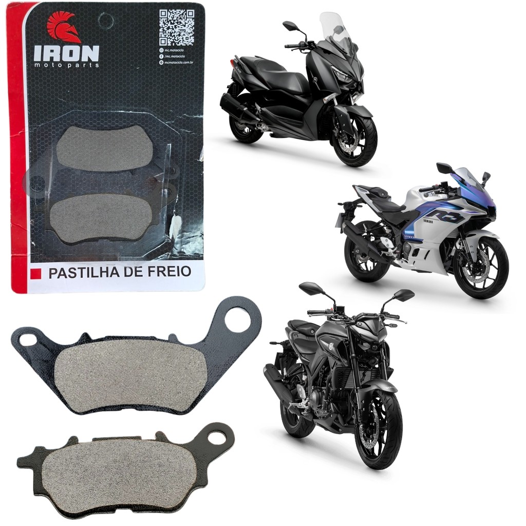 PASTILHA DE FREIO TRASEIRO IRON YAMAHA YZF R3 R-3 2016 A 2025