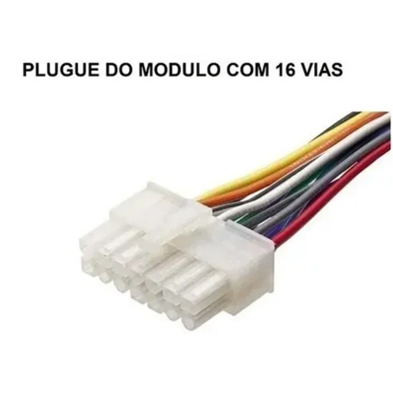 Chicote Tomada Rabicho Para Modulos Rele Vidros Eletricos Com Plugue Minifit 16 Vias