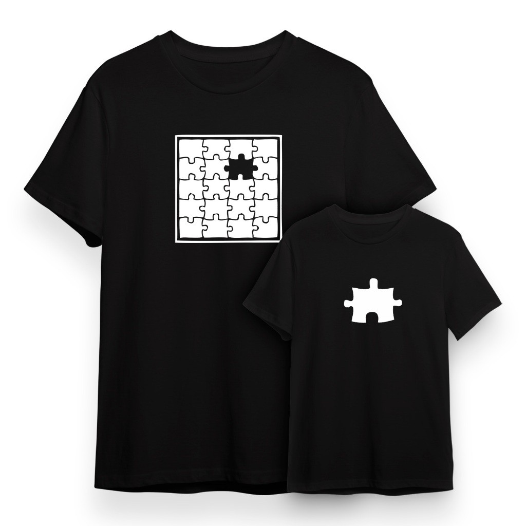Kit 2 Camisetas Quebra Cabeça Pai e Filho (a) Mãe e Filho (a)