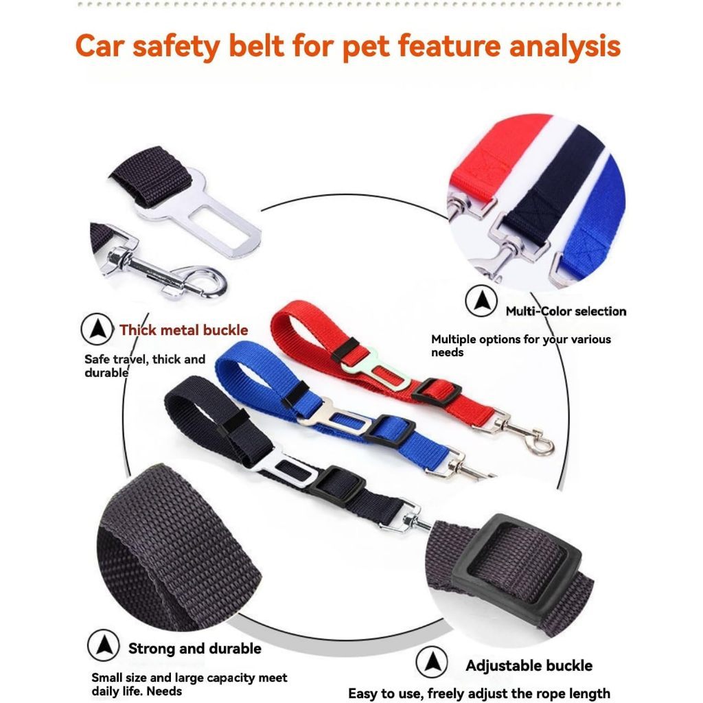 Detalhes do Cinto de Segurança para Cães e Gatos – 2 Modelos (Básico e Premium), Ajustável, Para PET, Viagens