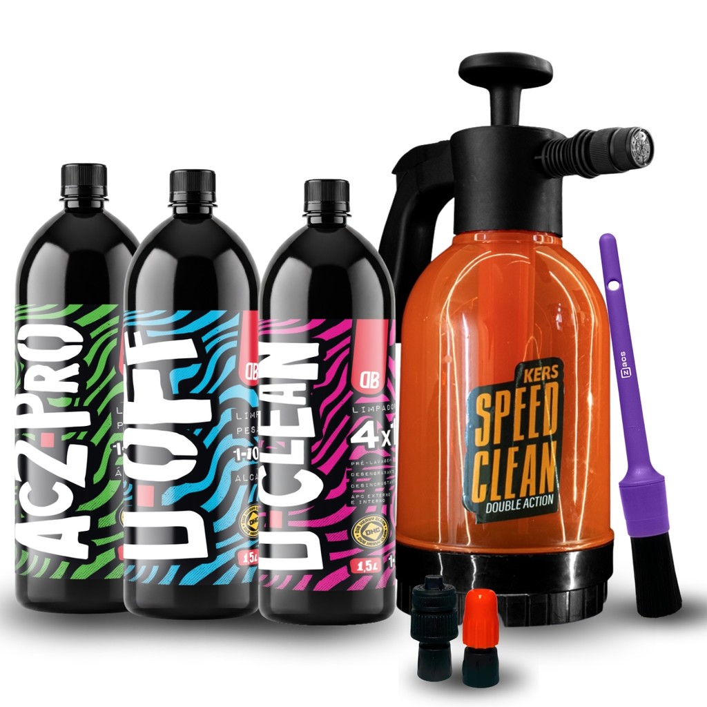 Imagem Kit External Pro Kers Dub Boyz Zacs Speed Clean AC2-Pro D-Off D-Clean Pincel Detalhamento Externo