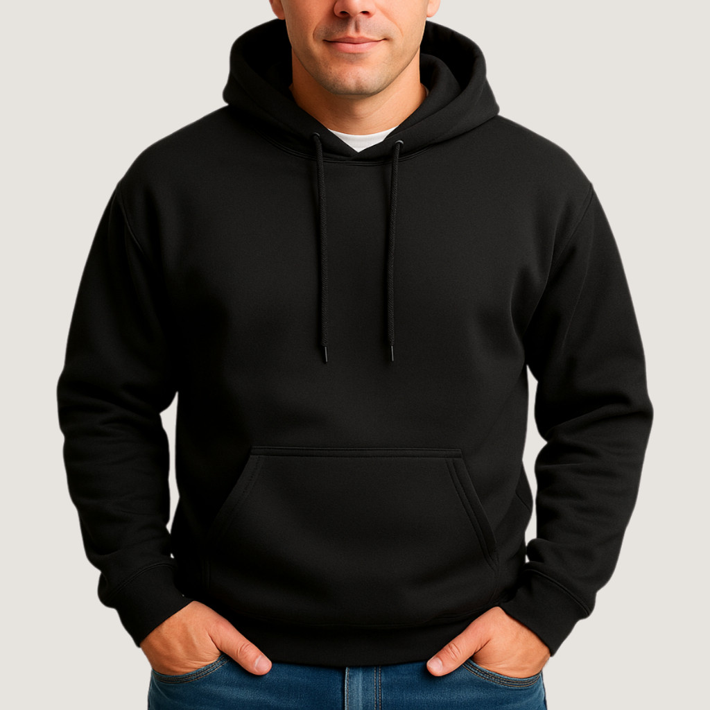 Blusa Moletom Masculino Casaco Canguru Com Capuz Cordão TAMANHO REal