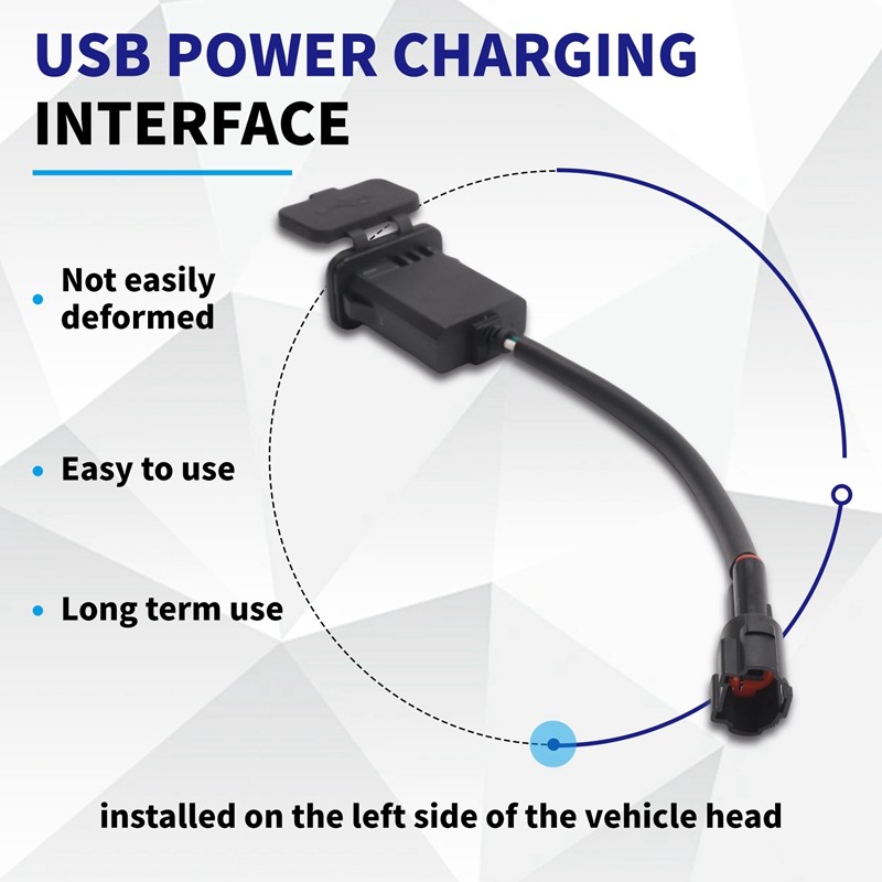 1 Peça Motocicleta USB Interface De Carregamento Energia Soquete Impulso Porta Carga Preto Acessórios Da Para 450SR SR45