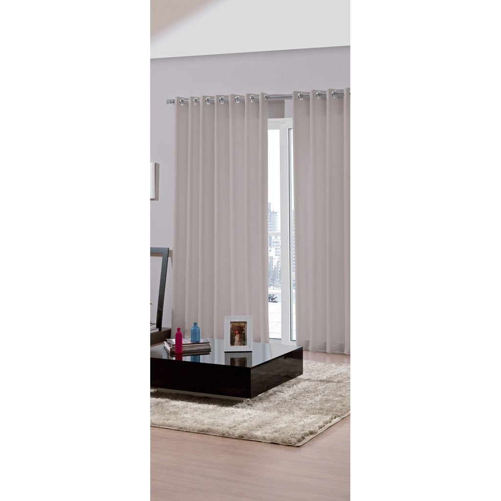 Cortina Duplex Cozinha Bellini/Areia *3,00x1,40mt* CURTA Bella Janela