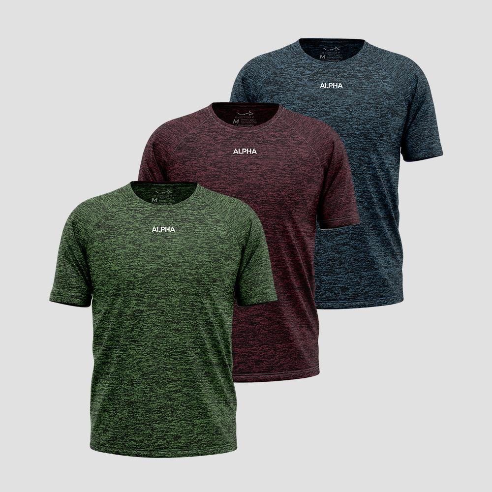 Kit 3 Camisetas Dry Alpha Co Masculina em Oferta na Shopee