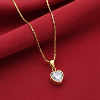 Colar Feminino Ponto de Luz Coração Zircônia Banhado Ouro 18k em Oferta na Shopee