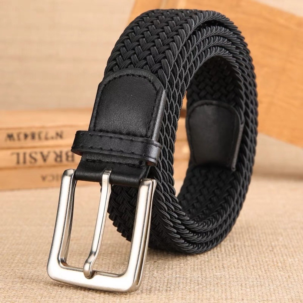 Cinto Trançado Elástico Unissex Sem Furos Ajuste Livre Casual Jeans Praia Esporte Moda Masculino Feminino Conforto