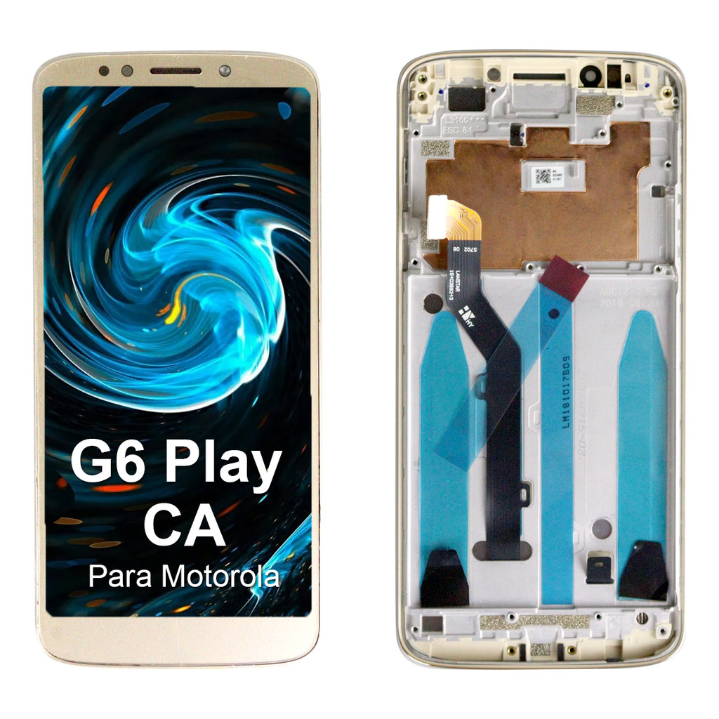 Tela Display Frontal Touch Comp Moto G6 Play  Com Aro