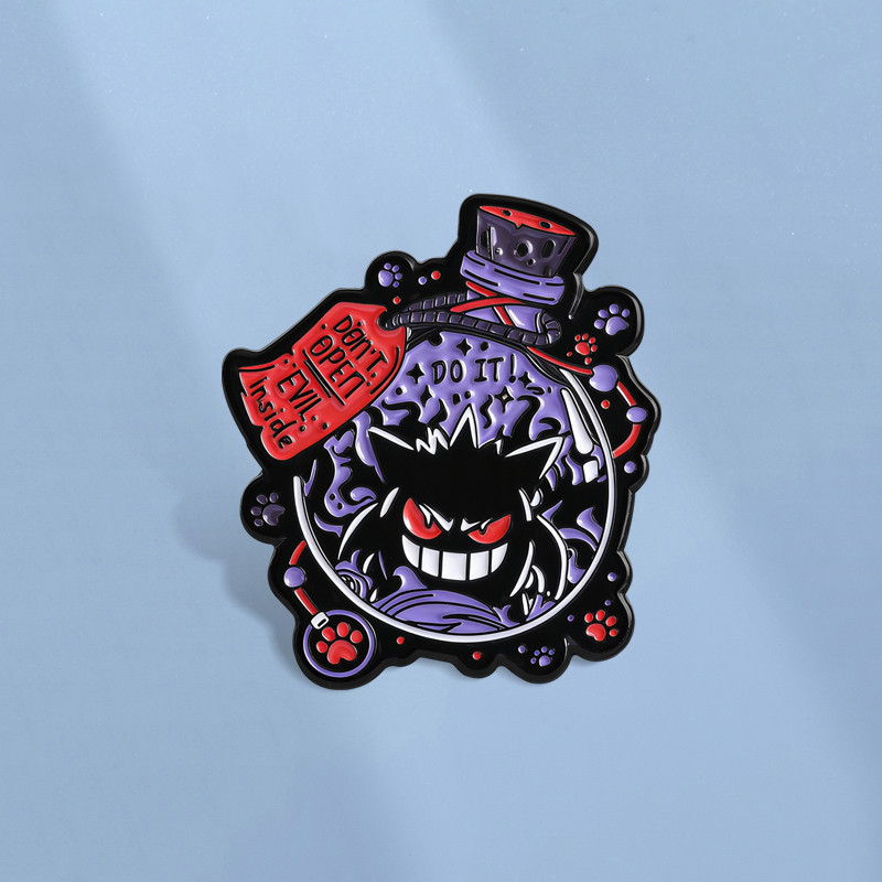 Pokémon Gengar Esmalte Pin Do It Don't Magic Bottle Broche Lapela Emblemas Mochila Acessórios Presentes Para Amigos