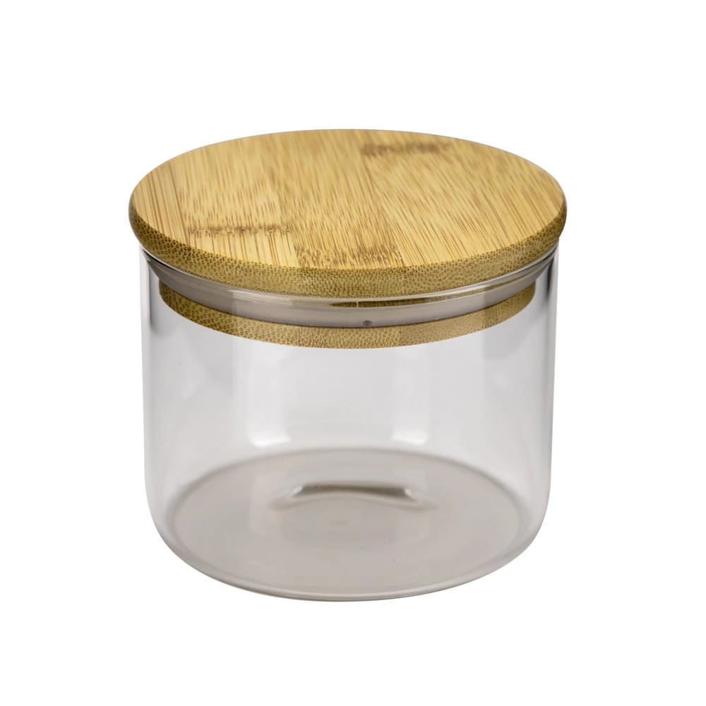 Detalhes do Pote para Mantimento Cazza em Vidro Borosilicato Hermético com Tampa Bambu 450ml