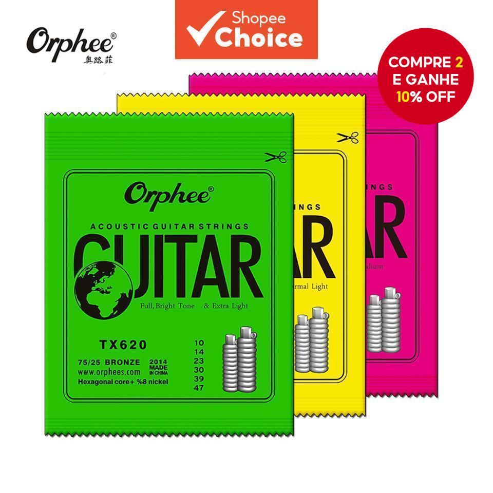 Orphee 6Pcs/set Cordas Acústicas De Violão Níquel Extra Leve TX620/TX630/TX640