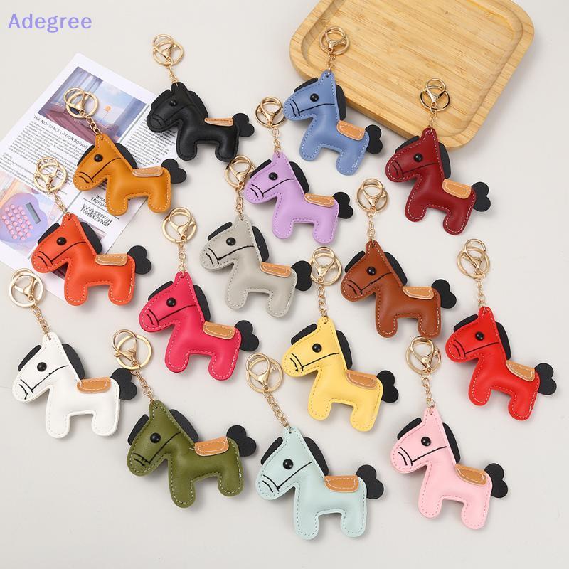Detalhes do Adegree Adorável Couro Pônei Chaveiro Dos Desenhos Animados Bonito Zodíaco Cavalo Pingente Carro Mochila Decoração Prese