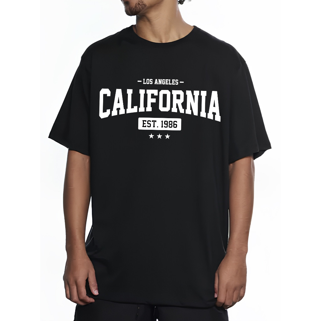 [Camiseta Premium em Algodão Puro]GXG Camiseta Streetwear California Oversized Algodão