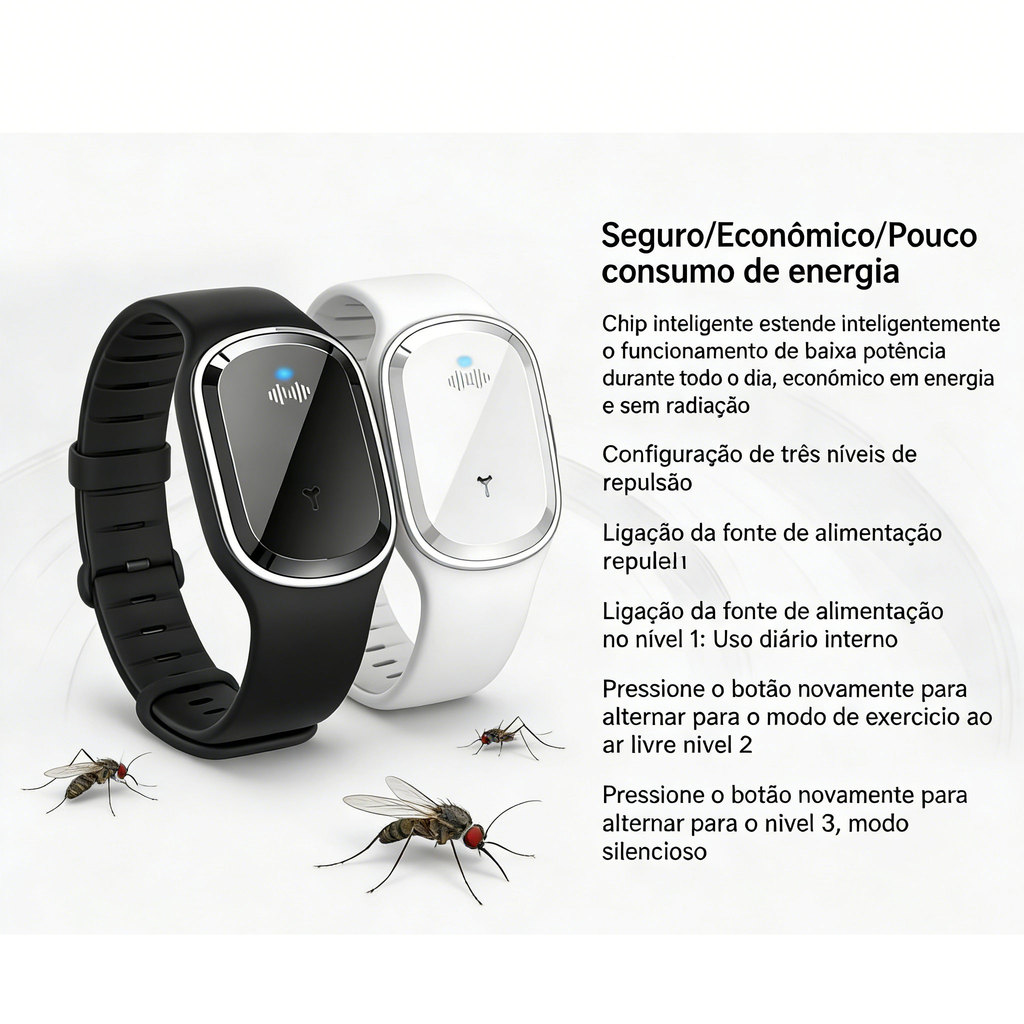 Pulseira inteligente eletrônica ultrassônica repelente de mosquitos repelente de mosquitos pulseira repelente de insetos