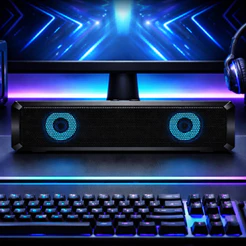 Caixinha de Som Para Pc Gamer Note Tv Smart Led Rgb P2 USB