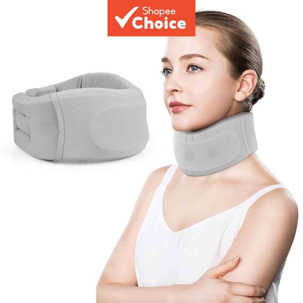 Cinta De Pescoço Para Dor E Suporte , Colar Cervical Ajustável , Cinza 3.5 " De Altura , 21.5 Comprimento