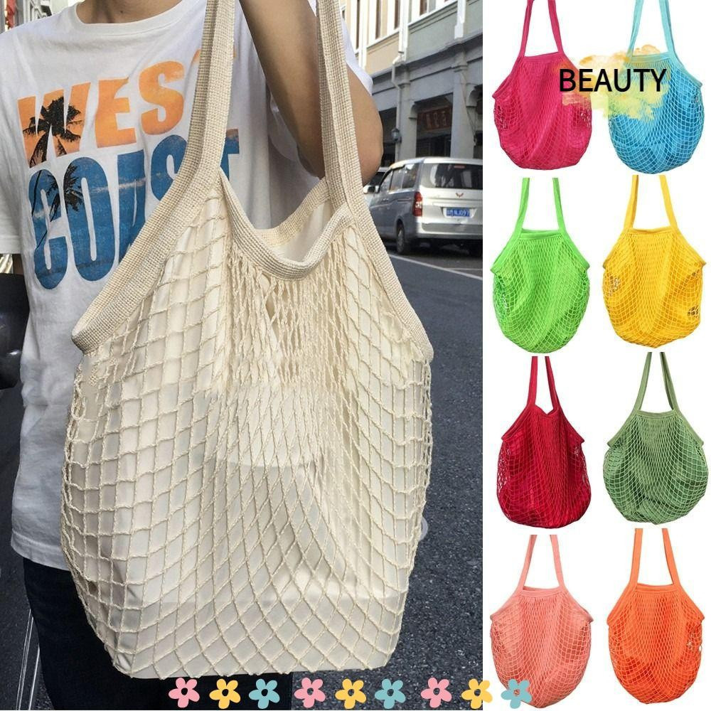 BEAUTYHOMEBR Sacos De Compras , Saco De Vegetais De Frutas Com Corda De Malha De Algodão Respirável Portátil