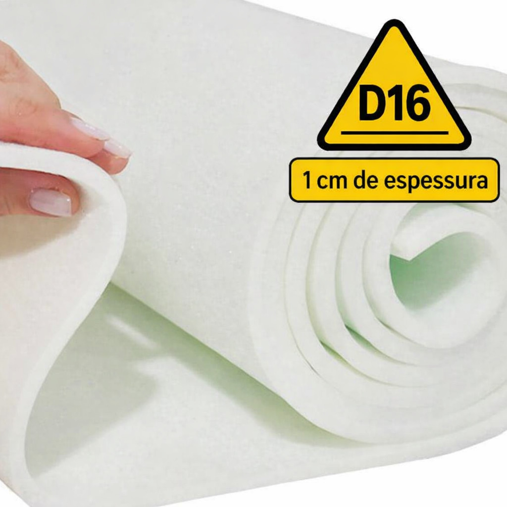 Espuma D-16 Macia Branca 1 cm – Manta Profissional 1,85 m | Estofamento, Forração e Artesanato