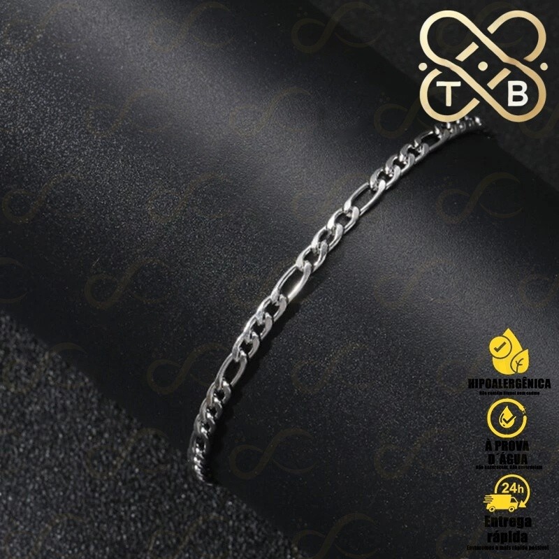 TB Shop Pulseira Masculina/Feminina em Aço Inoxidável - Elegante e Resistente (Hipoalergênica)