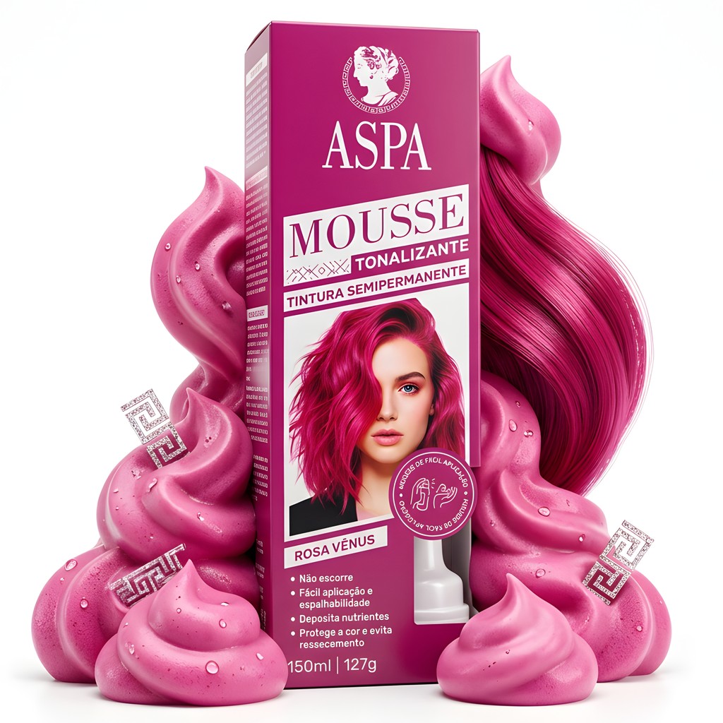 1 Mousse Tonalizante Tintura Semipermanente Aspa Original Rosa