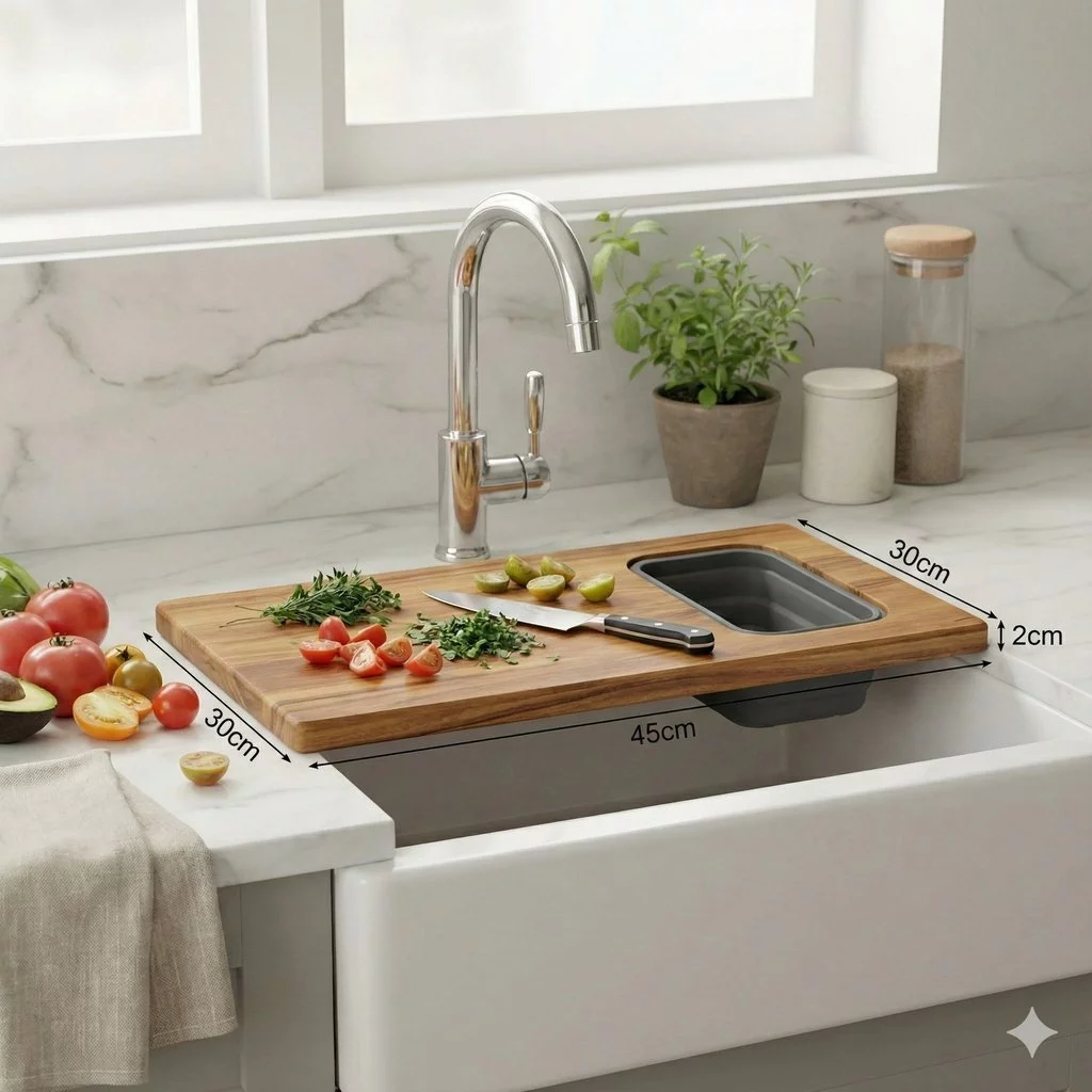Tábua De Corte Em Bambu Com Recipiente 540 Ml – Multifuncional Para Churrasco E Cozinha