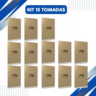 Tomada Modular 4x2 Recta Gloss Areia Blux Kit com 15 Peças 10a ou 20a Completa Brilhante Luxo Bivolt em Oferta na Shopee