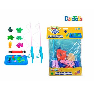 Jogo Pesca Infantil Magnético Com Água 10 Peças Peixinhos Pescaria Infantil