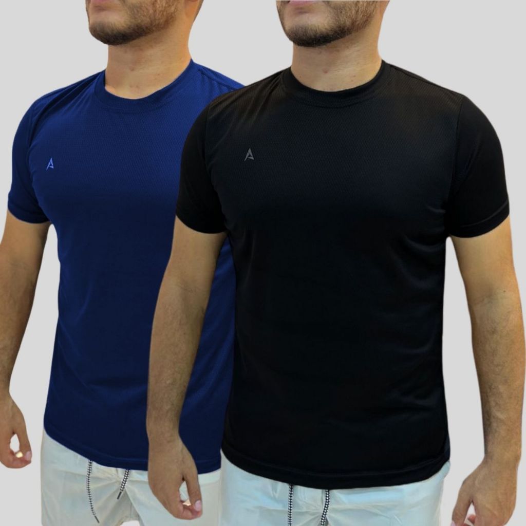 Kit 2 Camisa Masculina Camiseta Dry Fit Furadinha Casual Academia Exercício Esporte Corrida Treino