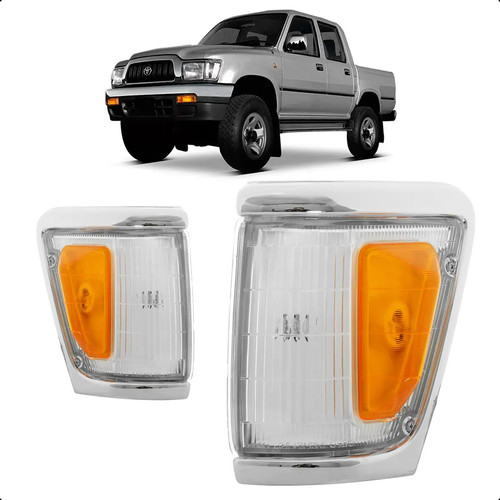 Lanterna Dianteira Hilux 4x4 1992 A 2001 Aro Cromado Largo