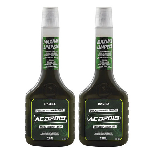 Kit 2 Aditivo Combustível Otimizador Diesel E Biodiesel Radiex Acd2019 200ml
