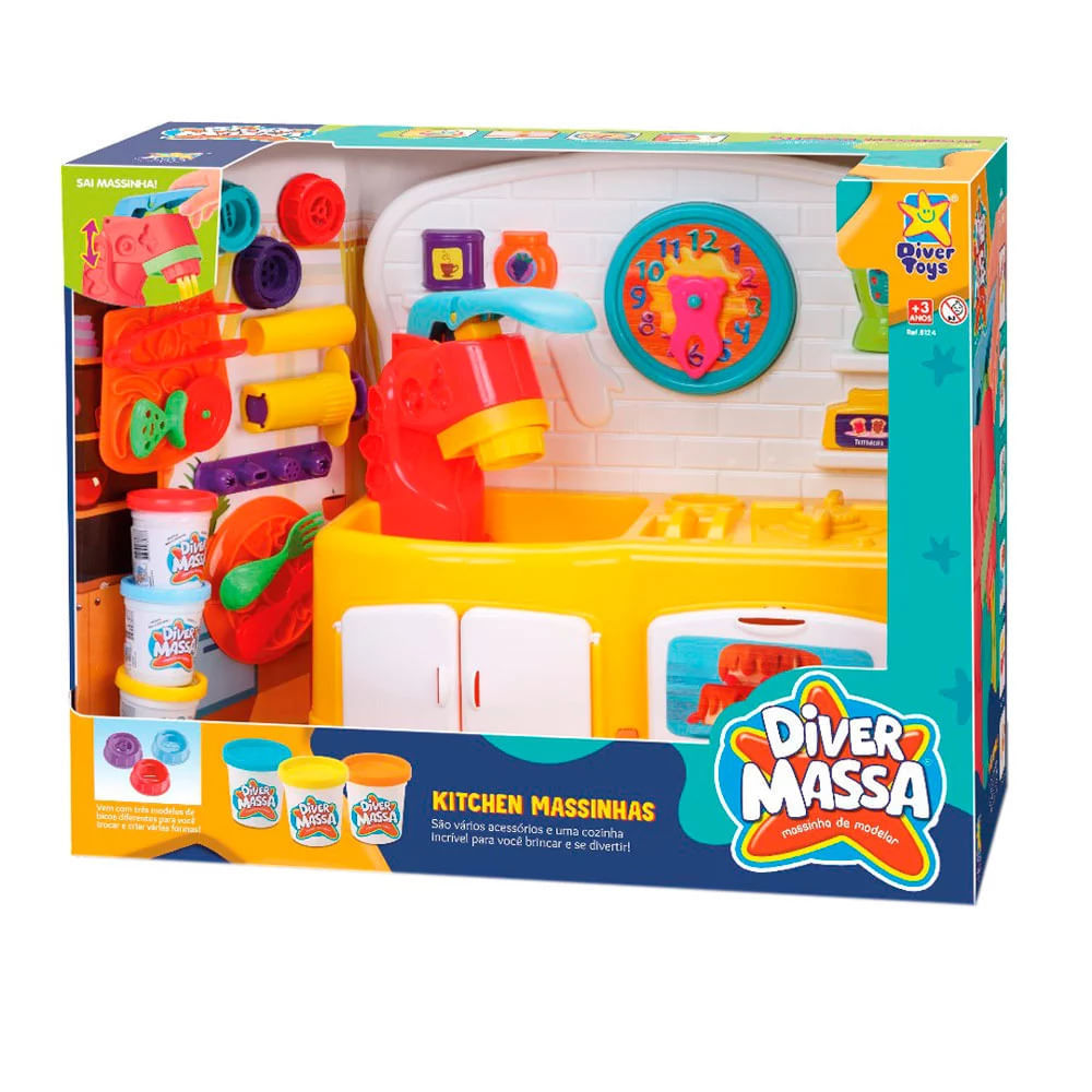 Massa de Modelar Divertoys Kitchen com Máquina de Massinha em Oferta na Shopee