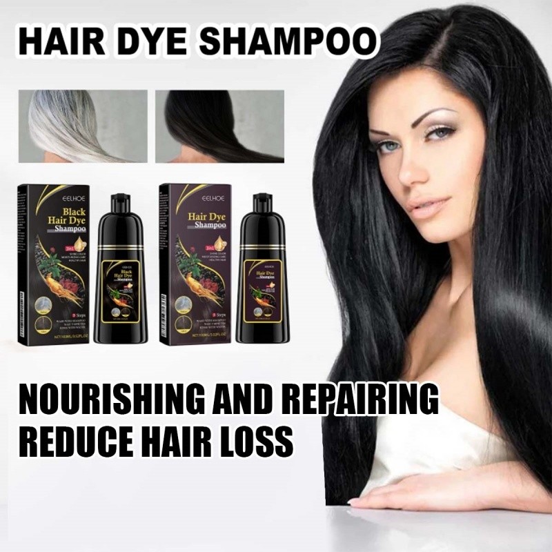 EELHOE Shampoo Escurecedor 3 Em 1 Polygonum Multiflorum Cobre Cabelo Branco E Reduz Queda De Cabelo