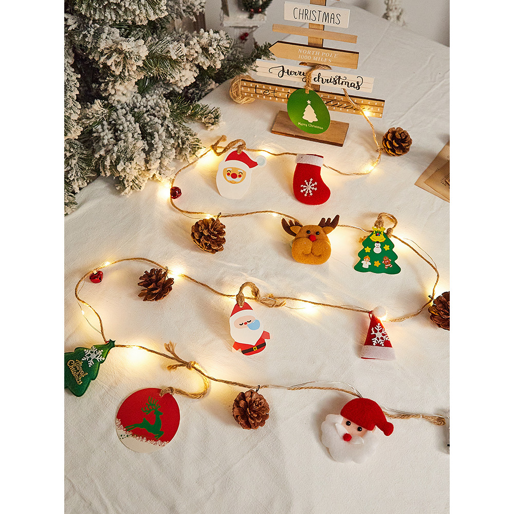 Decoração de árvore de natal pequeno pingente pingente feriado vestir-se loja cena decoração pinha luz luminosa decoraçã