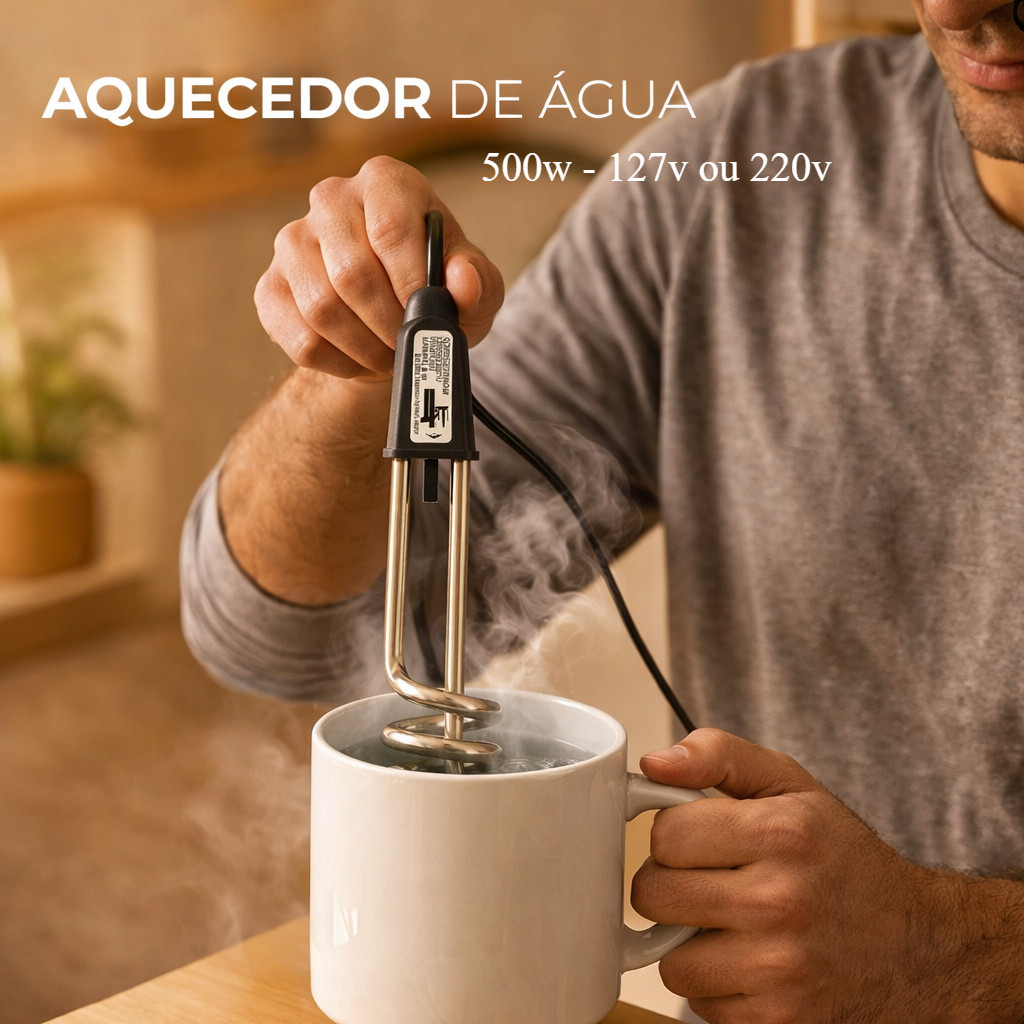 Aquecedor Ebulidor De Água Elétrico Portátil Rabo Quente 500 Watts Mergulhão StarTools