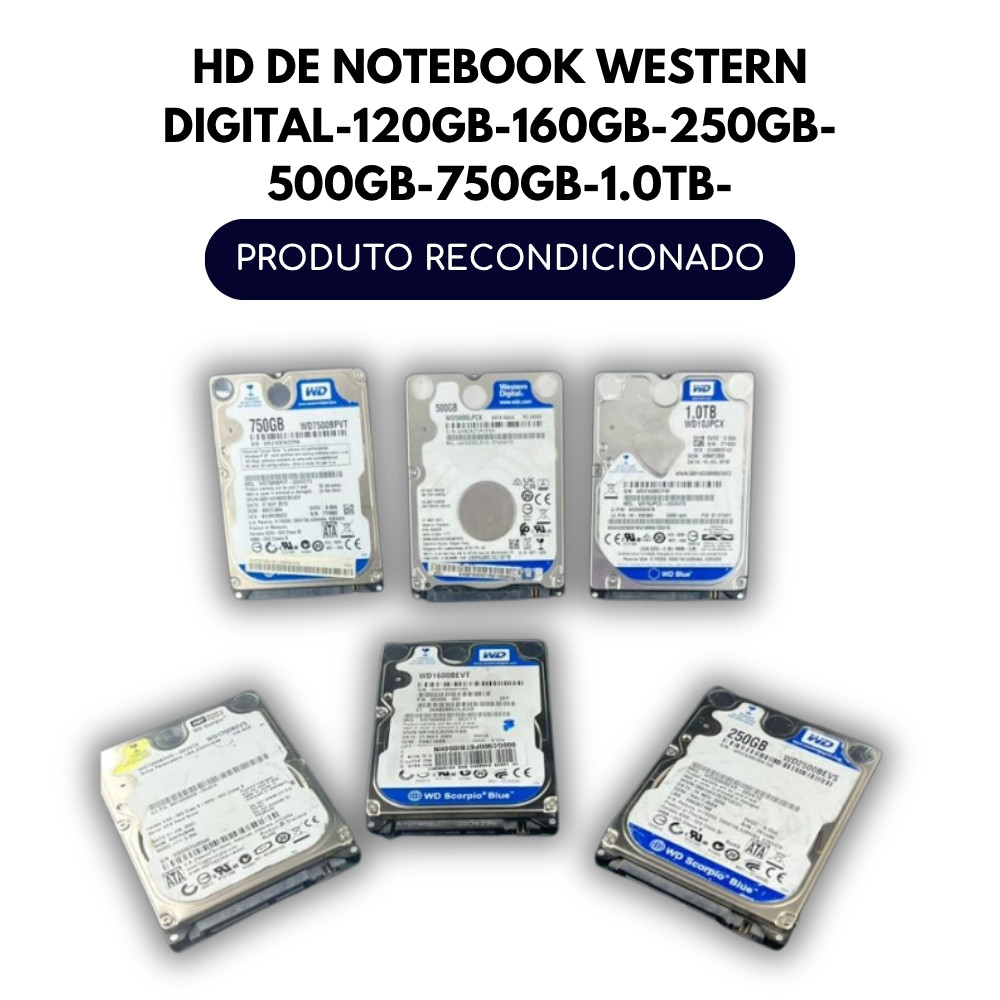 HD "2,3 WESTERN DIGITAL120GB até 500GB