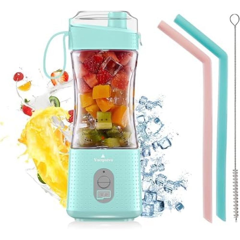 Liquidificador portátil Vaeqozva, liquidificador pessoal com carregamento USB, Mini liquidificador de frutas, adequado p