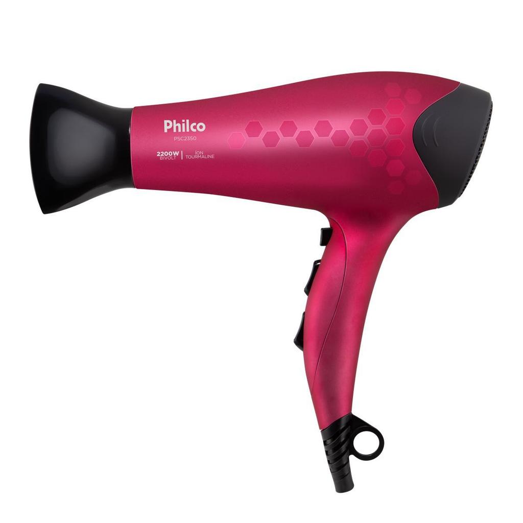 Secador de Cabelos Philco Íons Tourmaline 2200W Bivolt PSC2350
