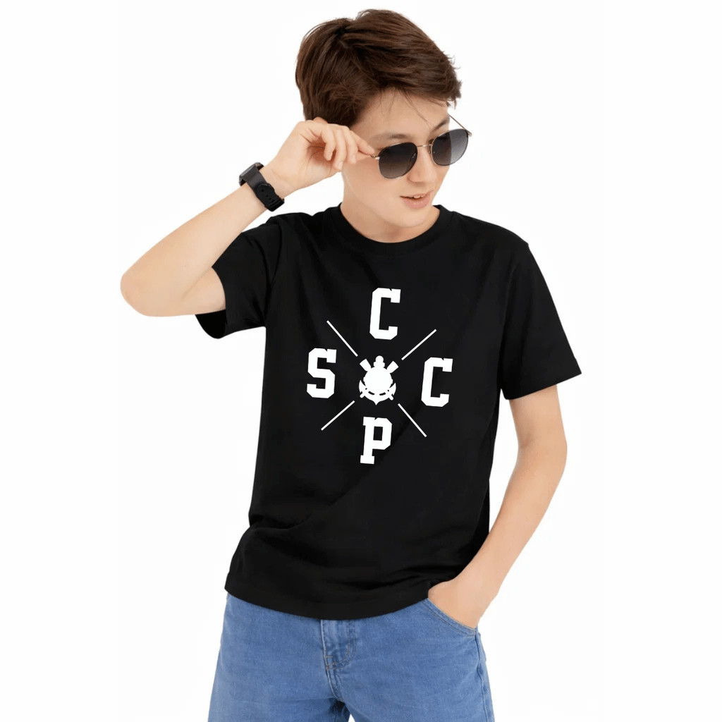 Camiseta Infantil Juvenil Estampada Corinthians Futebol 100% Algodão Premium Criança Personalizada Blusa Camisa Unissex