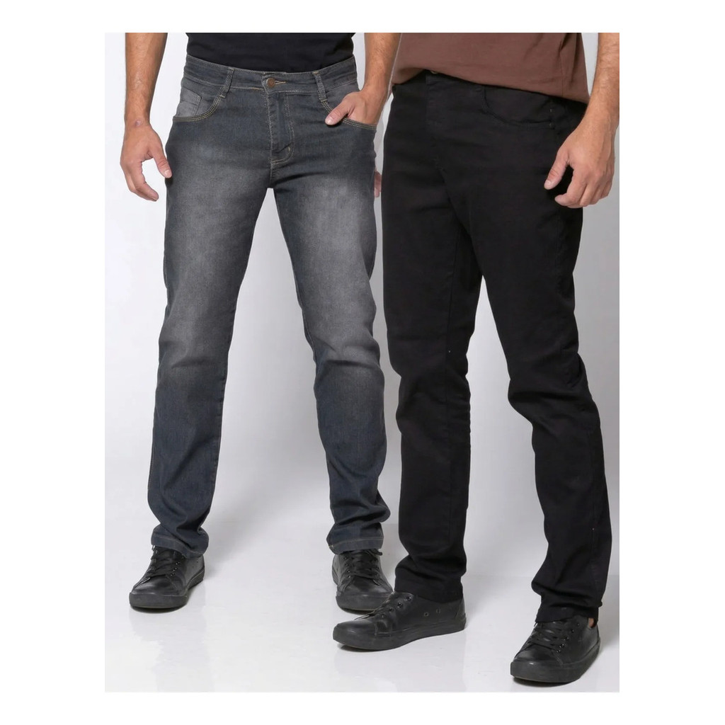 Kit 2 Calça Jeans Masculina Original Elastano Ajuste Perfeito