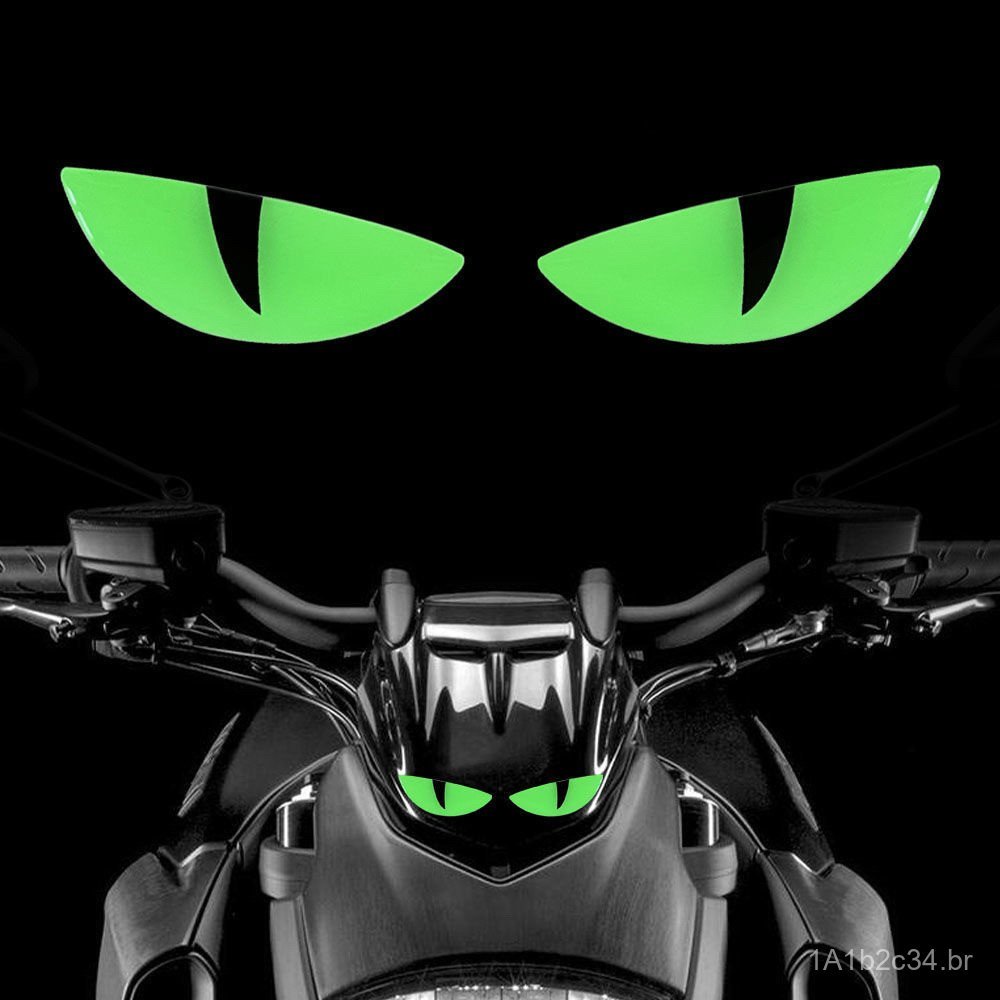 Adesivos luminosos 3D de olho de demônio para motocicleta, decalques de olho de gato adequados para Suzuki UY125 e Maver