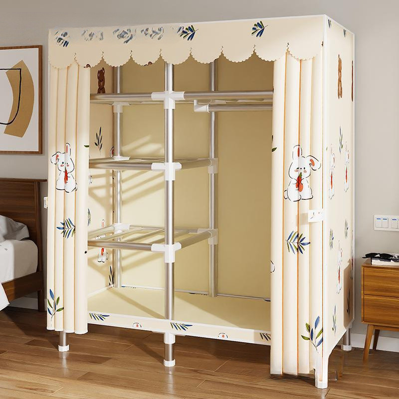 Guarda-roupa simples para uso doméstico no quarto, guarda-roupa de tecido para imóveis de aluguel, durável e econômico, 