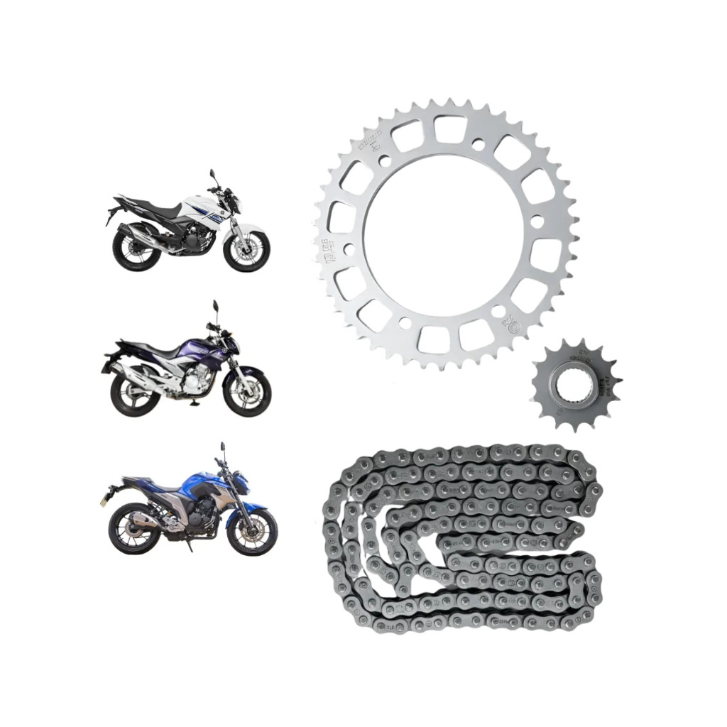 Kit Relação Transmissão Tração Com Retentor Fazer 250 2005 - 2017 em Oferta na Shopee
