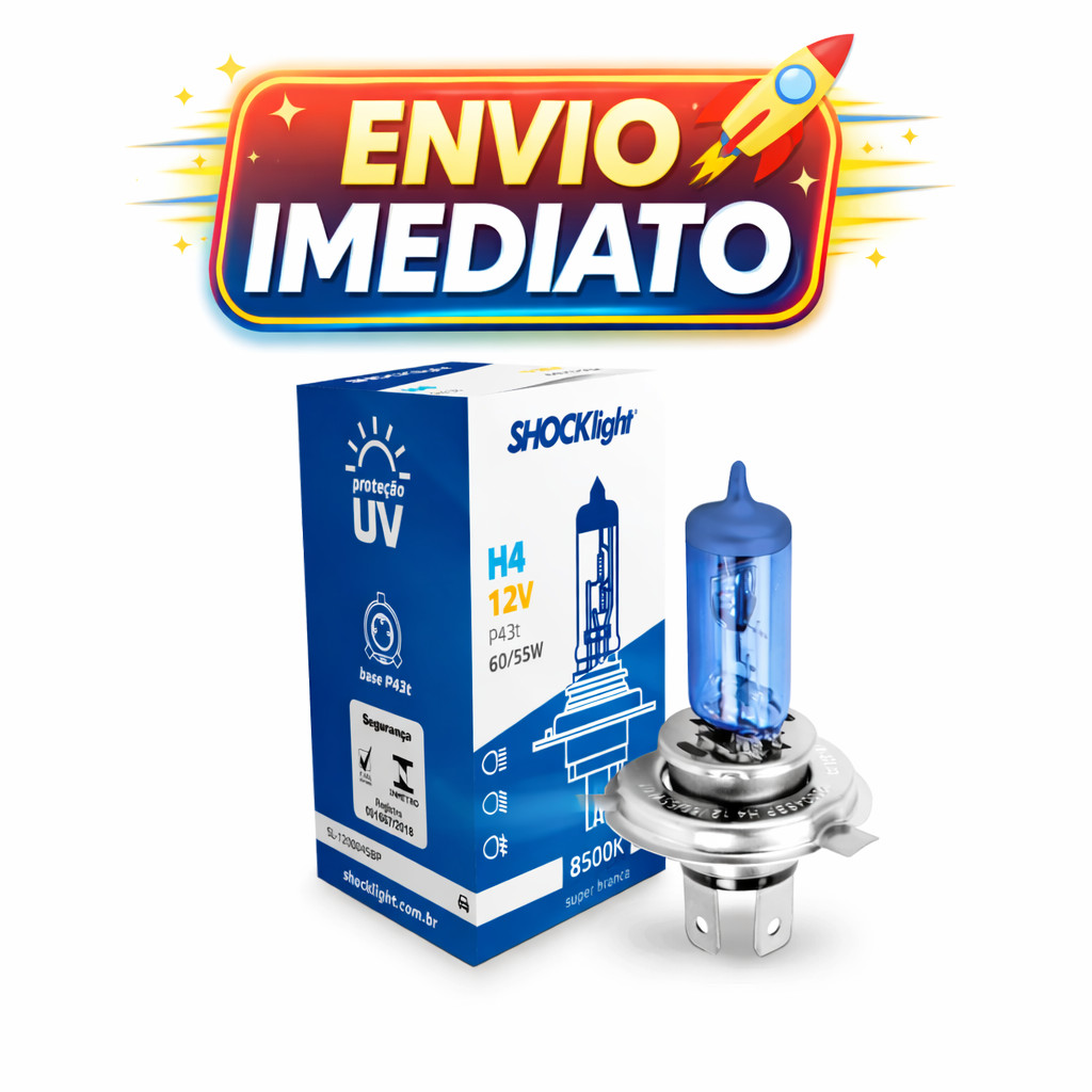 Lampada Super Branca Original Shocklight H4 12v 55w Estilo e Performance