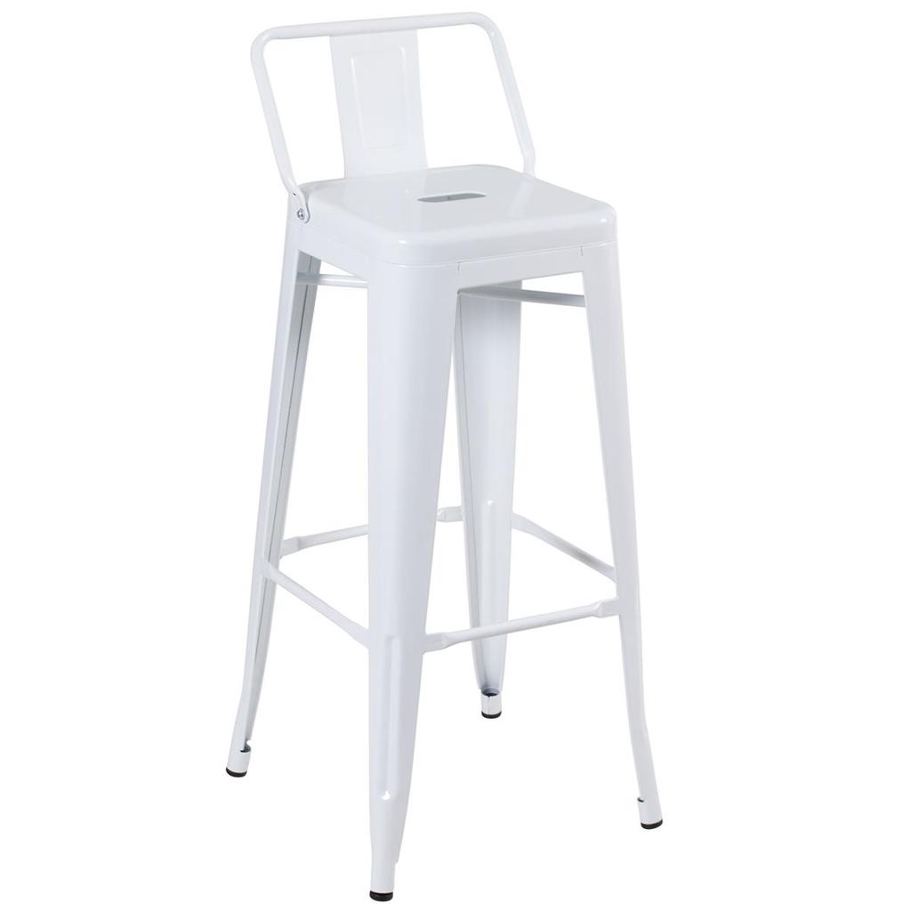 Banqueta Laráz Iron Tolix alta com encosto 78 cm - Branco