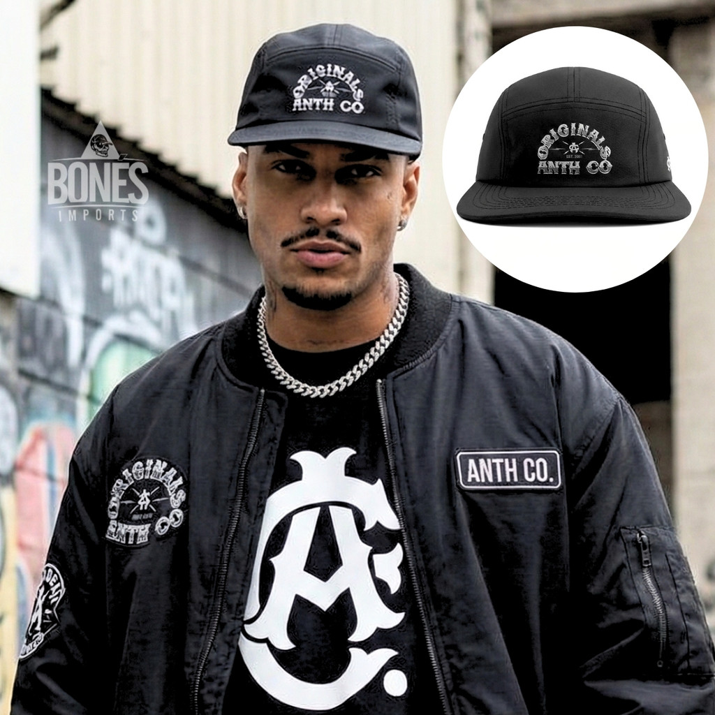 Boné Five 5 Panel Thunder Anth Co Streetwear Aba Reta Ajustável Moda Urbana Skater Hat Cap Nylon Top