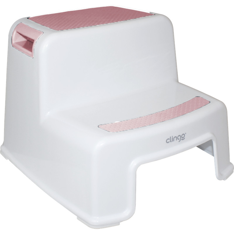 Banquinho Degrau Infantil Banheiro Escadinha Rosa Clingo
