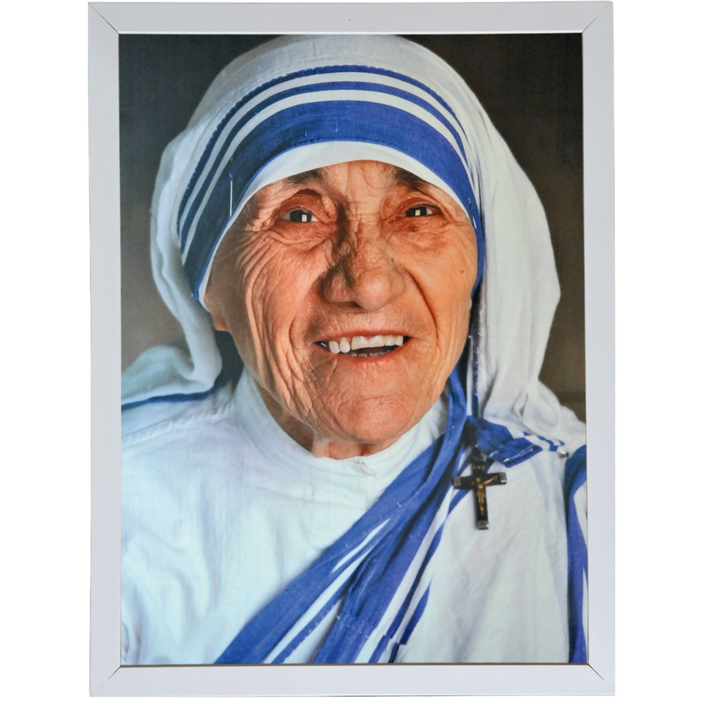 Quadro Decorativo 24X33 Madre Teresa de Calcutá Mold Branca