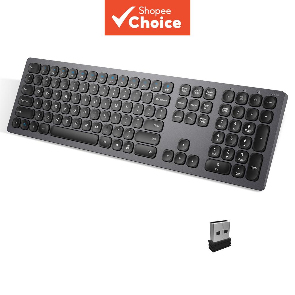 Teclado Bluetooth Duplo 2.4g Multi Dispositivo Tamanho Completo Silencioso Para Windows Mac PC