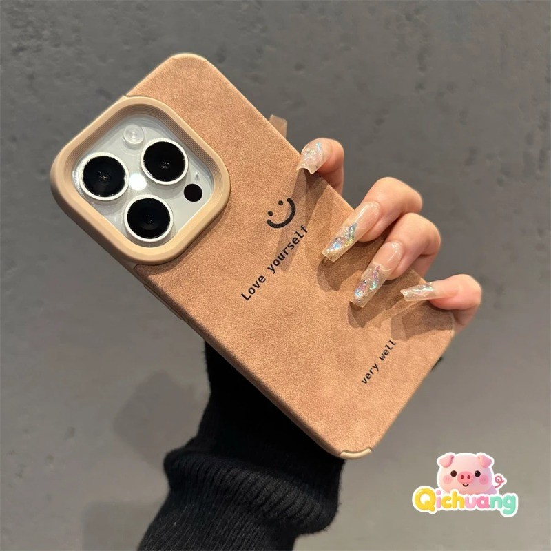 Caixa De Inverno Quente Para iQOO 15 13 Z10X Z10 Turbo Pro Neo 11 10 Plus Capa Ame-Se Palavras Bonito Smiley Simples Lux