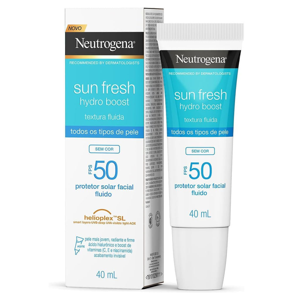 Detalhes do Protetor Solar Neutrogena Sun Fresh Hydro Boost Fps50 Sem Cor 40ml